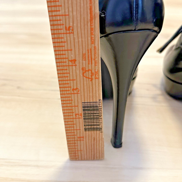 Gucci Heels Scar Pelle S Cuoio Nero Baby Lux 9B High Heel Platform Shoes - Picture 5 of 12